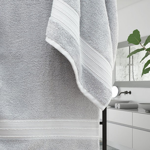 Подарочный набор полотенец для ванной 50х90, 70х140 Karna RAMIN хлопковая махра серый