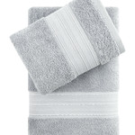 Подарочный набор полотенец для ванной 50х90, 70х140 Karna RAMIN хлопковая махра серый, фото, фотография
