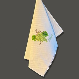 Полотенце-салфетка круглое Tivolyo Home WISTERIA хлопковая вафля зелёный D=70