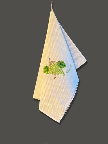 Полотенце-салфетка круглое Tivolyo Home WISTERIA хлопковая вафля зелёный D=70, фото, фотография