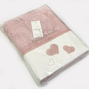 Полотенце для ванной Maison Dor MONIQUE HEARTS хлопковая махра грязно-розовый 85х150