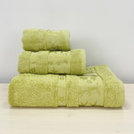 Набор полотенец для ванной 3 пр. Pupilla ELIT бамбуковая махра зелёный, фото, фотография