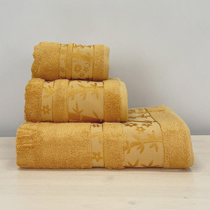 Набор полотенец для ванной 3 пр. Pupilla ELIT бамбуковая махра золотистый