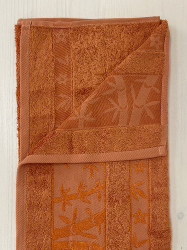 Набор полотенец для ванной 3 пр. Pupilla ELIT бамбуковая махра коричневый, фото, фотография