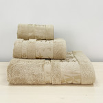 Набор полотенец для ванной 3 пр. Pupilla ELIT бамбуковая махра бежевый, фото, фотография