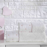 Подарочный набор полотенец для ванной 2 пр. Tivolyo Home TIAMO хлопковая махра розовый, фото, фотография