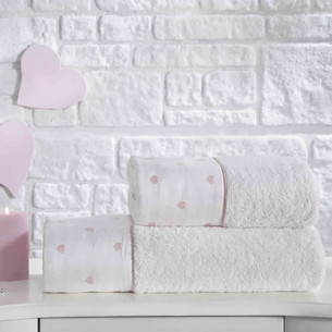Подарочный набор полотенец для ванной 2 пр. Tivolyo Home TIAMO хлопковая махра розовый