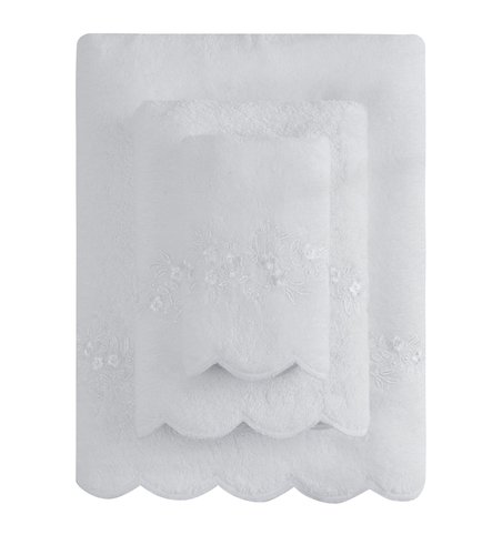 Полотенце для ванной Soft Cotton SILVA хлопковая махра белый 85х150, фото, фотография