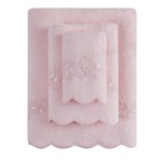 Полотенце для ванной Soft Cotton SILVA хлопковая махра розовый 50х100, фото, фотография
