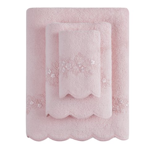 Полотенце для ванной Soft Cotton SILVA хлопковая махра розовый 50х100, фото, фотография