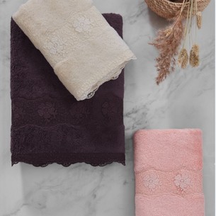 Полотенце для ванной Soft Cotton STELLA хлопковая махра фиолетовый 50х100