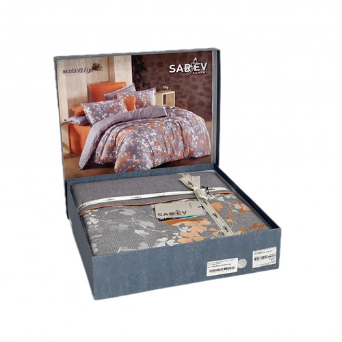 Постельное белье Sarev FANCY ENOLA хлопковый поплин gri 1,5 спальный, фото, фотография