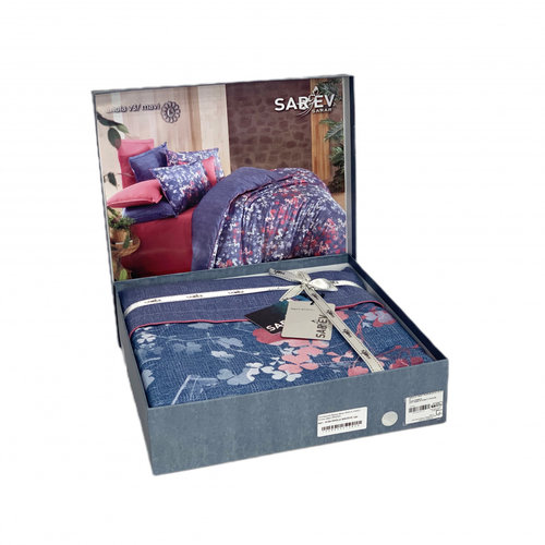 Постельное белье Sarev FANCY ENOLA хлопковый поплин mavi 1,5 спальный, фото, фотография