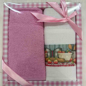Подарочный набор полотенец для кухни 40х60(2) Efor ECOSE хлопок розовый