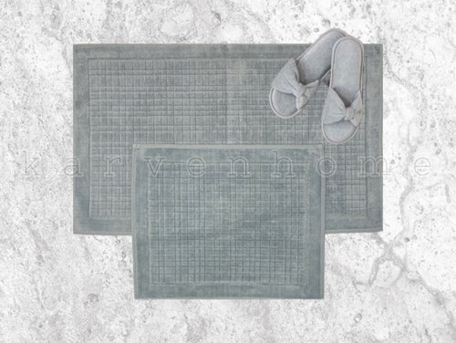 Набор ковриков для ванной Karven EKOSE хлопковая махра серый, фото, фотография