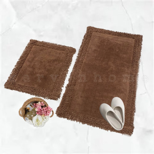 Набор ковриков для ванной Karven DUZ хлопковая махра шоколадный, фото, фотография