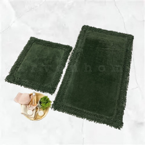 Набор ковриков для ванной Karven DUZ хлопковая махра хаки, фото, фотография