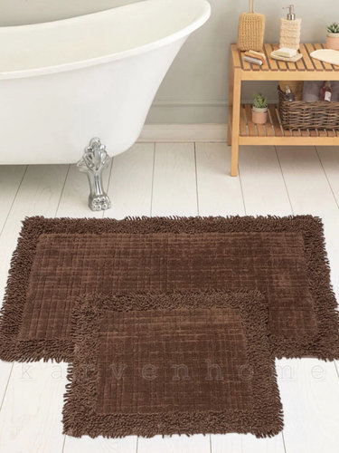 Набор ковриков для ванной Karven K.M.EKOSE хлопковая махра шоколадный, фото, фотография