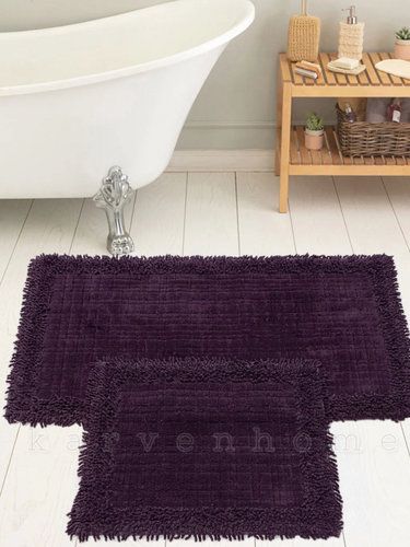 Набор ковриков для ванной Karven K.M.EKOSE хлопковая махра фиолетовый, фото, фотография