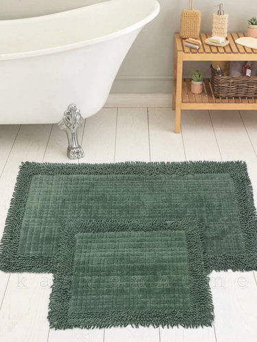 Набор ковриков для ванной Karven K.M.EKOSE хлопковая махра хаки, фото, фотография