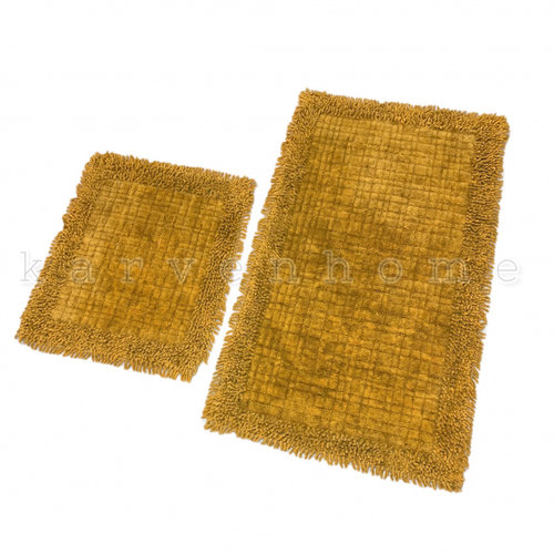 Набор ковриков для ванной Karven EKOSE ESKITME хлопковая махра золотой, фото, фотография