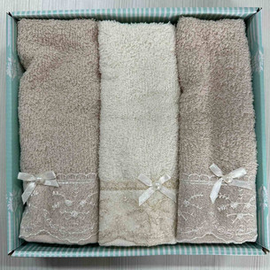 Подарочный набор полотенец-салфеток 30х50(3) Efor ГИПЮР хлопковая махра V1