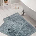Набор ковриков для ванной Karven NOSTALJI махра хлопок/вискоза серый, фото, фотография