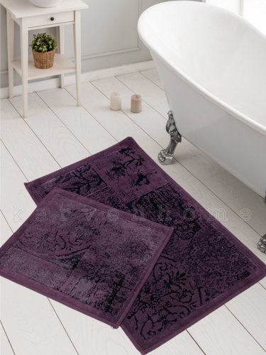 Набор ковриков для ванной Karven NOSTALJI махра хлопок/вискоза фиолетовый, фото, фотография