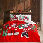 Детское постельное белье TAC MINNIE&MICKEY CHRISTMAS хлопковый ранфорс евро, фото, фотография