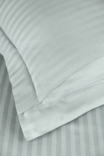 Постельное белье Karven STRIPE SATIN хлопковый сатин ментоловый 1,5 спальный, фото, фотография