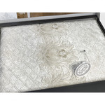 Скатерть прямоугольная с салфетками и кольцами Karven GRAND велюр кремовый 160х300, фото, фотография