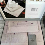 Подарочный набор полотенец для ванной 3 пр. Efor СЕРДЦЕ хлопковая махра фиолетовый+сиреневый, фото, фотография