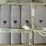 Подарочный набор полотенец-салфеток 30х50(4) Efor MIRANDA хлопковая махра сиреневый, фото, фотография