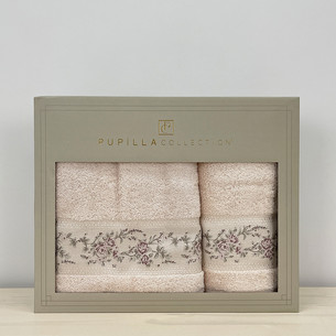 Набор полотенец для ванной в подарочной упаковке 2 пр. Pupilla RONESANS бамбуковая махра V1