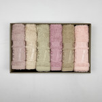 Подарочный набор полотенец-салфеток 6 шт. Pupilla ELIT бамбуковая махра V3, фото, фотография