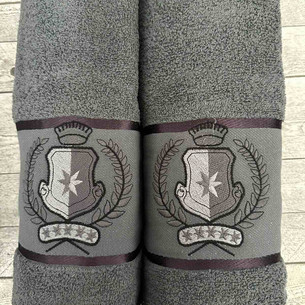 Подарочный набор полотенец для ванной 50х90, 70х140 Efor ARMA хлопковая махра тёмно-серый