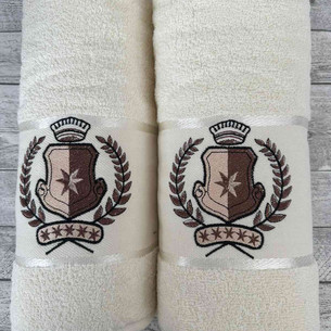 Подарочный набор полотенец для ванной 50х90, 70х140 Efor ARMA хлопковая махра кремовый