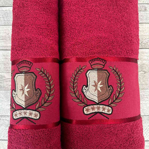 Подарочный набор полотенец для ванной 50х90, 70х140 Efor ARMA хлопковая махра бордовый