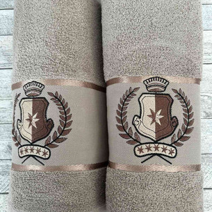 Подарочный набор полотенец для ванной 50х90, 70х140 Efor ARMA хлопковая махра коричневый