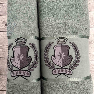 Подарочный набор полотенец для ванной 50х90, 70х140 Efor ARMA хлопковая махра зелёный