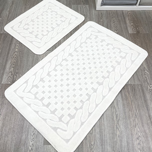 Набор ковриков для ванной прямоугольных Chilai Home BAMBI хлопок ekru
