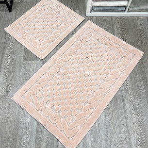 Набор ковриков для ванной прямоугольных Chilai Home BAMBI хлопок pudra