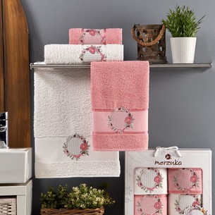 Подарочный набор полотенец для ванной 50х90(2), 70х140(2) Merzuka CEREMONY хлопковая махра светло-розовый