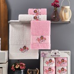 Подарочный набор полотенец для ванной 50х90(2), 70х140(2) Merzuka LARA хлопковая махра розовый, фото, фотография