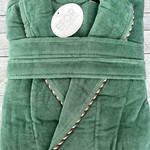 Халат женский Efor UZUN хлопковая махра зелёный 2XL, фото, фотография