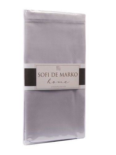 Наволочка Sofi De Marko МАРМИС хлопковый сатин серо-лиловый 50х70, фото, фотография