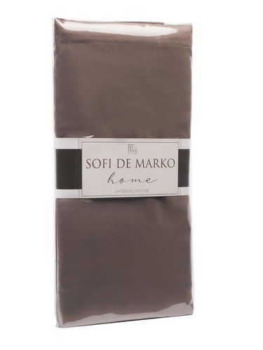 Наволочка Sofi De Marko МАРМИС хлопковый сатин шоколадный 50х70, фото, фотография
