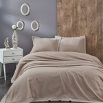 Покрывало Grazie Home AMANDA хлопковый жаккард коричневый 240х260, фото, фотография