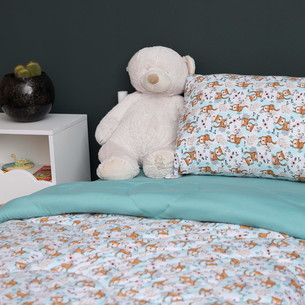 Детское постельное белье без пододеяльника с одеялом Sofi De Marko FUNNY KIDS хлопковый сатин V1 1,5 спальный