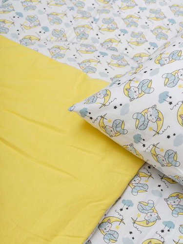 Детское постельное белье без пододеяльника с одеялом Sofi De Marko FUNNY KIDS хлопковый сатин V3 1,5 спальный, фото, фотография